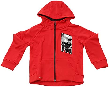 Nike Boys 4-7 Fleece Zip Hoodie (RED, 4)