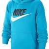 Nike Boys' Sportswear Club Pullover Hoodie (Regular and Extended) (Lazer Blue, S)