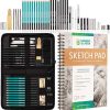 Norberg & Linden XXL Drawing Set - Sketching and Charcoal Pencils. 100 Page Drawing Pad, Kneaded Eraser, and Graphite. Art Set for Kids, Teens and Adults