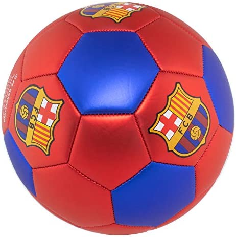 Official FC Barcelona Soccer Ball with Metallic Red, Size 5