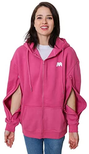 Oversized Jacket Hoodies Customized for Hemodialysis Patients with Both Arms Two Way Zippers for Men and Women