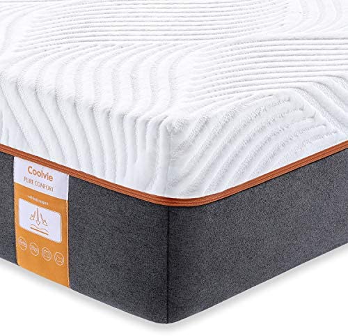 Queen Mattress, Coolvie 10 Inch Comfy Cool Memory Foam and Innerspring Hybrid Mattress, with Individually Pocket Coils, Cushioning Euro Top and Breathable Hypoallergenic Knitted Cover