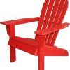 RESINTEAK Adirondack Chair, Premium HDPE All-Weather Poly Lumber, Upmost Style and Comfort, Outdoor Seating for Patio, Firepit, Porch, Poolside and Yards, Classic Essential Adirondack Chairs (Red)