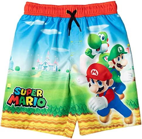 SUPER MARIO Nintendo Mario Luigi Swim Trunks Bathing Suit Toddler to Big Kid