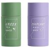 Stick of Green Tea Mask And Eggplant Purifying Mask, Blackhead Remover Anti-Acne To Reduce Acne,Face Moisturizes,Oil Control, Deep Clean Pore, Improves Skin,for All Skin Types Men Women (2 bottles)