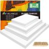 Stretched Canvas, 6x8", 8x10", 10x12", 12x16", 8 Set Artist Canvase Frame Board Panels, 100% Cotton Blank Canvase Oil Acrylic Watercolor Pouring Paint, Acid-Free for Kids & Artists