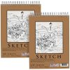 U.S. Art Supply 9" x 12" Top Spiral Bound Sketch Book Pad, Pack of 2, 100 Sheets Each, 60lb (100gsm) - Artist Sketching Drawing Pad, Acid-Free - Graphite Colored Pencils, Charcoal - Adults, Students