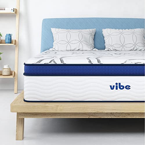 Vibe 12-Inch Quilted Gel Memory Foam and Innerspring Hybrid Pillow Top Mattress (Only) - Queen