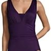Lands' End Women's Mastectomy Slender Grecian Tummy Control Chlorine Resistant One Piece Swimsuit