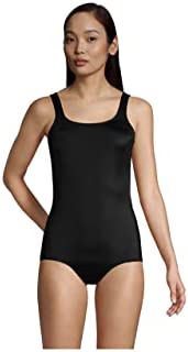 Lands' End Women's Long Tummy Control Chlorine Resistant Scoop Neck Soft Cup Tugless One Piece Swimsuit