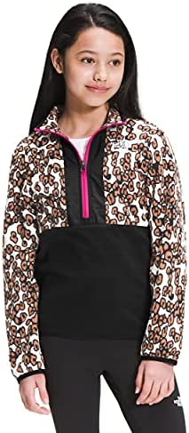 The North Face Youth Printed Glacier ¼ Zip, Pinecone Brown Leopard Print, M