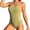 CRZ YOGA Women's One Piece Swimsuit Sexy Bathing Suit Criss Cross Back Swimwear Adjustable Strap