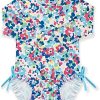 BesserBay Baby Girl's UPF 50+ Sun Protection Swimsuit One Piece 3/4 Sleeve Rash Guard 0-36 Months