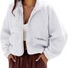 Womens Winter Coats Casual Lapel Long Sleeve Fleece Faux Fur Jacket