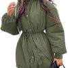 PRETTYGARDEN Women's Hooded Puffer Jackets Long Sleeve Button Down Belted Warm Winter Coat Outerwear With Pockets