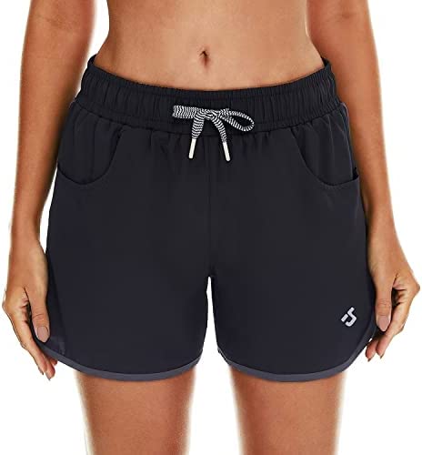 HODOSPORTS Women's 4" Swim Shorts Quick Dry Board Shorts Swimsuit Bottom with Pockets