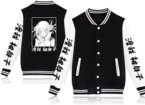BIUTEY Shigaraki Tomura Letterman Jackets Cosplay Anime Baseball Jacket Hero Academia Sweatshirt Coat Men's Varsity Jackets