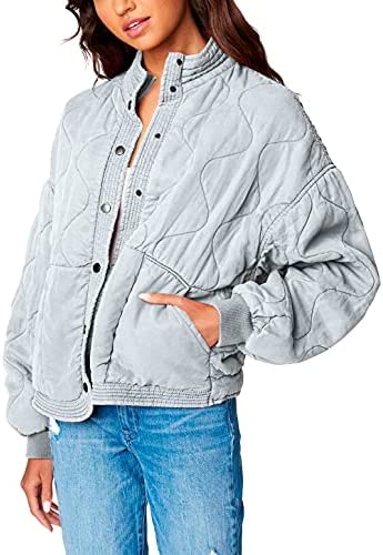 [BLANKNYC] Girls Light Wash Quilted Jacket, Comfortable & Stylish Coat