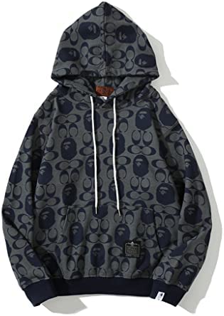 Bape Hoodies for Men Womens Trendy Funny Graphic Bathing Ape Hooded Sweatshirts Casual Pullover Sweater Outerwear