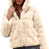 Coats for Womens Faux Fur Winter Warm Coat Cropped Fluffy Jacket Party Outwear Fuzzy Fleece Cardigan Shaggy Outerwear