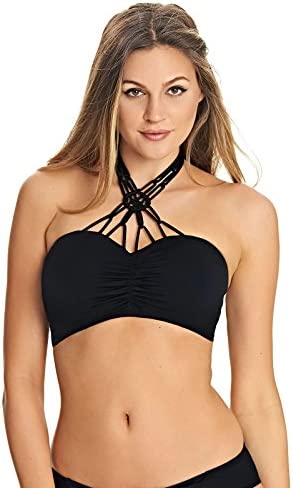 Freya Women's Standard Macramé Molded Bandeau Underwire Bikini Top