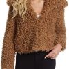 Jessica Simpson Women's Sasha Retro Chic Faux Fur Crop Jacket