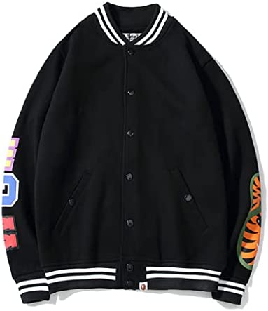 LIUJUNH Men Bape Baseball Jacket Fashion Hoodies Camo Printed Funny Pullover Printed Sweatshirt A Bathing Ape Casual