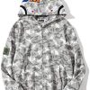 Men Bape Hoodie Printed Camouflage Shark Hooded Sweatshirt Hip Hop hoody Jacket for Couple