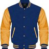 Men's Baseball Varsity Jackets Genuine Leather Sleeves Letterman Jacket Multi (Colors options)