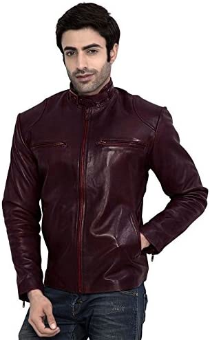 Mens Delighted Tough Genuine Lambskin Leather Jacket, Biker Jacket