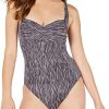 Over The Shoulder Rouched Front Bandeau One Piece Swimsuit