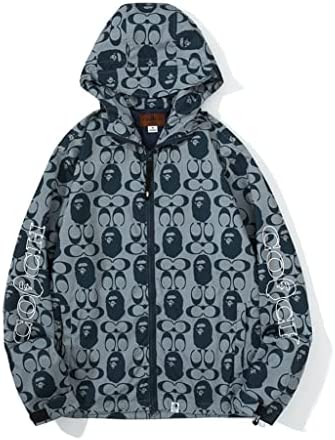 Womens Mens Bape Hoodie Jacket Fashion Hip Hop Funny Tops Unisex Casual Full Zip Up Bathing Ape Hooded Sweatshirts