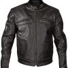 Xelement XSPR105 Men's 'The Racer' Black Armored Leather Racing Jacket - Large
